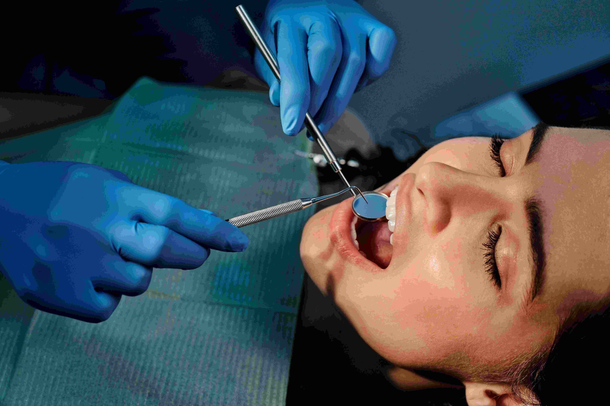 Woman during a Dental Cleaning Chinook Mall Family Dental Clinic Calgary